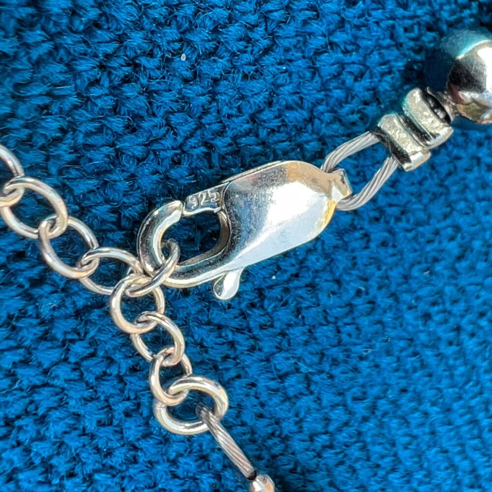 Sterling Silver & Black Onyx 18″ Beaded Necklace New - Picture 7 of 16